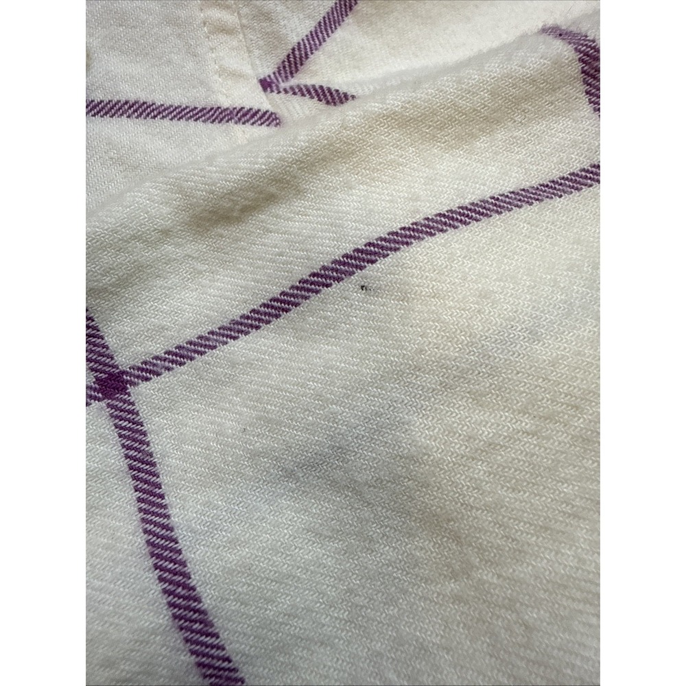 Patagonia Fjord Flannel Shirt Womens Small White Purple Organic Cotton Plaid - Picture 6 of 7